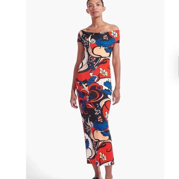 STAUD- GENEVIEVE DRESS IN SEASIDE FLORAL size XS - Picture 1 of 16